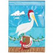 2pk -Flag Christmas Pelican Polyester 13x18 - (Pack of 2)