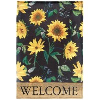 2pk -Flag Sunflower Welcome Polyester 13x18 - (Pack of 2)