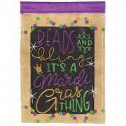 2pk -Flag Beads Bling Mardi Gras Burlap 13x18 - (Pack of 2) 2pk -Flag Beads Bling Mardi Gras Burlap 13x18 - (Pack of 2)