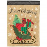 2pk -Flag Sleigh Merry Christmas 13x18 - (Pack of 2)