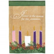 2pk -Flag Jesus Is The Reason Burlap 13x18 - (Pack of 2) 2pk -Flag Jesus Is The Reason Burlap 13x18 - (Pack of 2)
