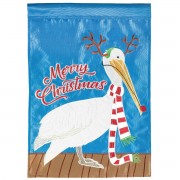 2pk -Flag Christmas Pelican Red Nose 13x18 - (Pack of 2)