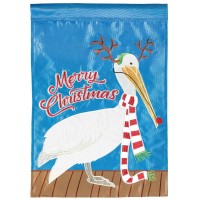 2pk -Flag Christmas Pelican Red Nose 13x18 - (Pack of 2)