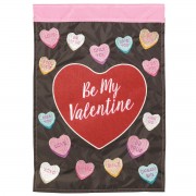 2pk -Flag Candy Hearts Burlap Polyester 13x18 - (Pack of 2) 2pk -Flag Candy Hearts Burlap Polyester 13x18 - (Pack of 2)