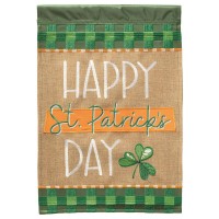 2pk -Flag Happy St Patricks Day Burlap 13x18 - (Pack of 2)