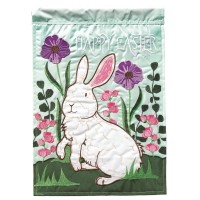 2pk -Flag Rabbit Happy Easter Polyester 13x18 - (Pack of 2)