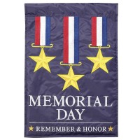 2pk -Flag Memorial Day Polyester 13x18 - (Pack of 2)