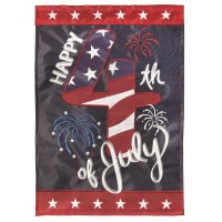 2pk -Flag Happy 4th Of July Burlap 13x18 - (Pack of 2)