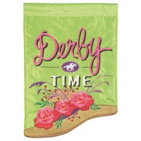 2pk -Flag Derby Time Shaped Polyester 13x18 - (Pack of 2)