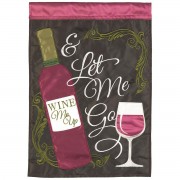 2pk -Flag Wine Me Up Polyester 13x18 - (Pack of 2)