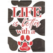 2pk -Flag Life Is Better With A Dog 13x18 - (Pack of 2)