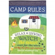 2pk -Flag Camp Rules Polyester 13x18 - (Pack of 2) 2pk -Flag Camp Rules Polyester 13x18 - (Pack of 2)