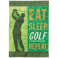 2pk -Flag Eat Sleep Golf Repeat 13x18 - (Pack of 2)