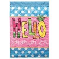 2pk -Flag Pineapple Hello Summer 13x18 - (Pack of 2)