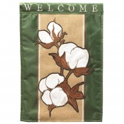 2pk -Flag Welcome Cotton Burlap 13x18 - (Pack of 2)