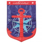 2pk -Flag Welcome Anchor Shaped 13x18 - (Pack of 2)