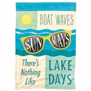 2pk -Flag Boat Waves Sun Rays Polyester 13x18 - (Pack of 2) 2pk -Flag Boat Waves Sun Rays Polyester 13x18 - (Pack of 2)