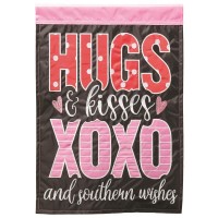 2pk -Flag Hugs Kisses Southern 13x18 - (Pack of 2)