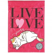 2pk -Flag Live Love Purr Polyester 13x18 - (Pack of 2)