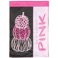 2pk -Flag Pumpkin Stack We Wear Pink 13x18 - (Pack of 2)