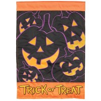 2pk -Flag Trick Or Treat Jackolanterns 13x18 - (Pack of 2)