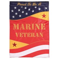 2pk -Flag Proud To Be A Marine Veteran 13x18 - (Pack of 2)