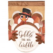 2pk -Flag Turkey Gobble Till You Wobble 13x18 - (Pack of 2)