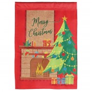 2pk -Flag Tree MerryChristmas Polyester 13x18 - (Pack of 2)
