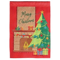 2pk -Flag Tree MerryChristmas Polyester 13x18 - (Pack of 2)
