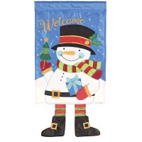2pk -Crazy Leg Snowman Welcome - (Pack of 2)