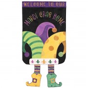 2pk -Crazy Leg Jester Hat Welcome - (Pack of 2)