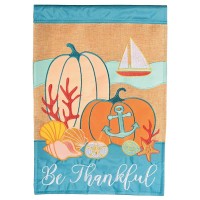 2pk -Flag Coastal Be Thankful Polyester 13x18 - (Pack of 2)