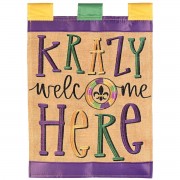 2pk -Flag Krazy Welcome Here 13x18 - (Pack of 2)