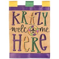 2pk -Flag Krazy Welcome Here 13x18 - (Pack of 2) 2pk -Flag Krazy Welcome Here 13x18 - (Pack of 2)