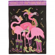 2pk -Flag Mardi Gras Flamingos 13x18 - (Pack of 2) 2pk -Flag Mardi Gras Flamingos 13x18 - (Pack of 2)