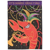 2pk -Flag Crawfish Trumpet Mardi Gras 13x18 - (Pack of 2)