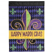 2pk -Flag Happy Mardi Gras Polyester 13x18 - (Pack of 2) 2pk -Flag Happy Mardi Gras Polyester 13x18 - (Pack of 2)