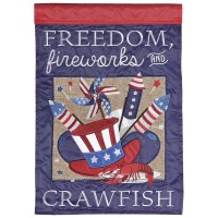 2pk -Flag Freedom Fireworks Crawfish 13x18 - (Pack of 2)
