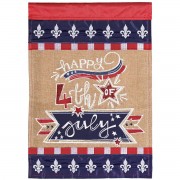 2pk -Flag Happy July 4th Fleur-De-Lis 13x18 - (Pack of 2) 2pk -Flag Happy July 4th Fleur-De-Lis 13x18 - (Pack of 2)