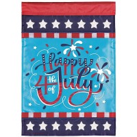 2pk -Flag Happy 4th Of July 13x18 - (Pack of 2)