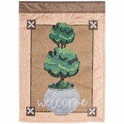 2pk -Flag Topiary Welcome Burlap 13x18 - (Pack of 2) 2pk -Flag Topiary Welcome Burlap 13x18 - (Pack of 2)
