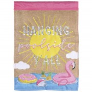 2pk -Flag Hanging Poolside Yall Burlap 13x18 - (Pack of 2)