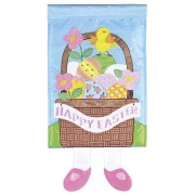 2pk -Crazy Leg Happy Easter Basket Polyester - (Pack of 2)