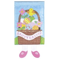 2pk -Crazy Leg Happy Easter Basket Polyester - (Pack of 2)