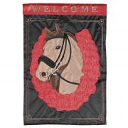 2pk -Flag Horse With Rose Horseshoe 13x18 - (Pack of 2) 2pk -Flag Horse With Rose Horseshoe 13x18 - (Pack of 2)