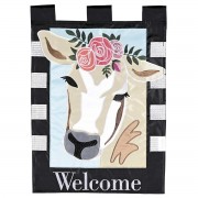 2pk -Flag Welcome Cow Floral 13x18 - (Pack of 2)
