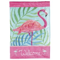 2pk -Flag Welcome Flamingo 13x18 - (Pack of 2)