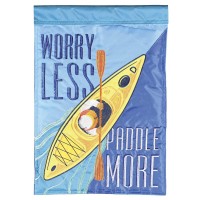 2pk -Flag Kayak Worry Less Paddle More 13x18 - (Pack of 2) 2pk -Flag Kayak Worry Less Paddle More 13x18 - (Pack of 2)