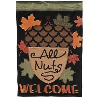 2pk -Flag Fall Acorn All Nuts Welcome 13x18 - (Pack of 2)