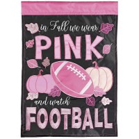 2pk -Flag Wear Pink Watch Football 13x18 - (Pack of 2)